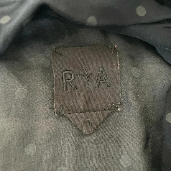 RTA polka dot sheer raw hem blouse - Picture 4 of 8